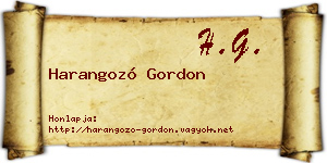 Harangozó Gordon névjegykártya